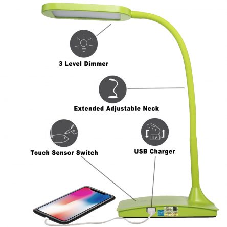 Best Led Desk Lamps, TW Lighting IVY-40WT LED Desk Lamp with USB Port 3-Way Touch Switch EnergyStar Green